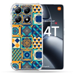 Coque Renforcée Pour Xiaomi 14T / 14T Pro Texture Carreau Ciment Orange