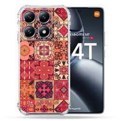 Coque Renforcée Pour Xiaomi 14T / 14T Pro Texture Carreau Ciment Rouge