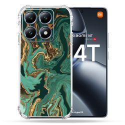 Coque Renforcée Pour Xiaomi 14T / 14T Pro Texture Marbre Vert