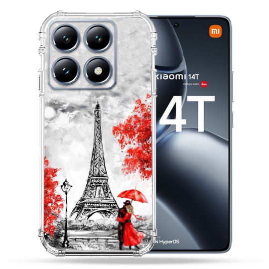 Coque Renforcée Pour Xiaomi 14T / 14T Pro Voyage France Paris Rouge