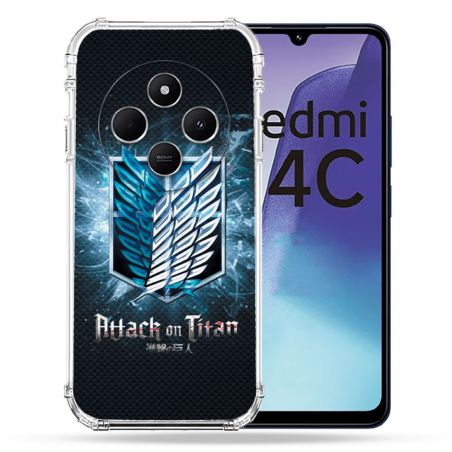 Coque Renforcée Pour Xiaomi Redmi 14C 4G Manga Attaque Titans Noir