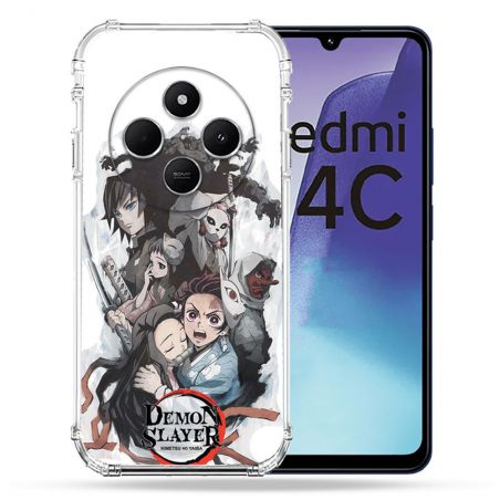 Coque Renforcée Pour Xiaomi Redmi 14C 4G Manga Demon Slayer Blanc