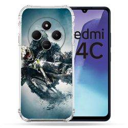 Coque Renforcée Pour Xiaomi Redmi 14C 4G Moto Cross Ombre
