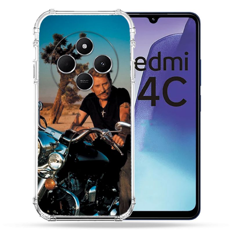 Coque Renforcée Pour Xiaomi Redmi 14C 4G Musique Johnny Hallyday Moto