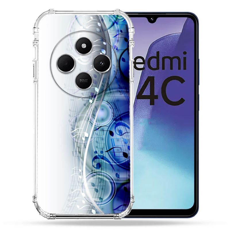 Coque Renforcée Pour Xiaomi Redmi 14C 4G Musique Partition Vague