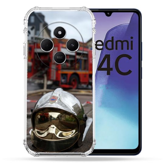 Coque Renforcée Pour Xiaomi Redmi 14C 4G Pompier Casque Camion