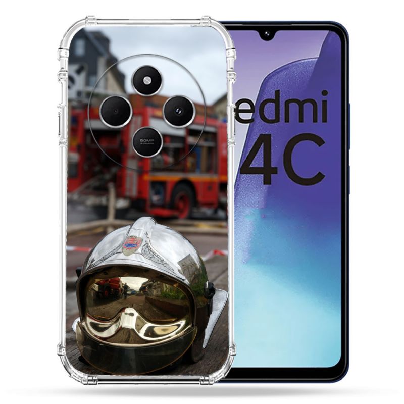 Coque Renforcée Pour Xiaomi Redmi 14C 4G Pompier Casque Camion