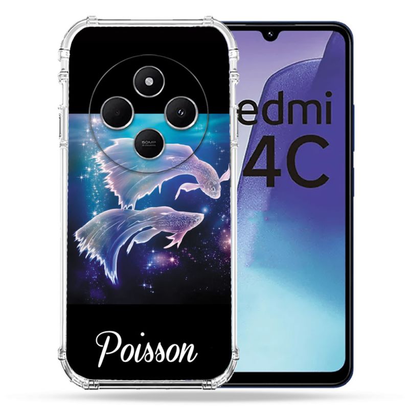 Coque Renforcée Pour Xiaomi Redmi 14C 4G Signe Zodiaque 2 Poisson