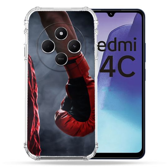 Coque Renforcée Pour Xiaomi Redmi 14C 4G Sport Boxe Gant Rouge