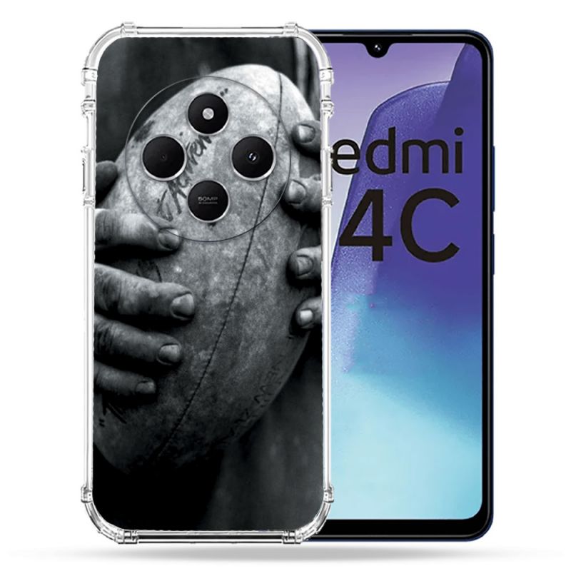 Coque Renforcée Pour Xiaomi Redmi 14C 4G Sport Rugby Ballon Vintage