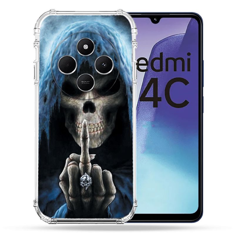 Coque Renforcée Pour Xiaomi Redmi 14C 4G Tete de Mort Doigt