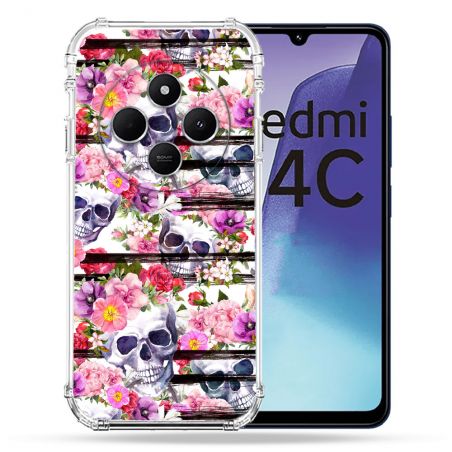 Coque Renforcée Pour Xiaomi Redmi 14C 4G Tete de Mort Pattern