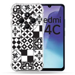 Coque Renforcée Pour Xiaomi Redmi 14C 4G Texture Carreau Ciment Noir