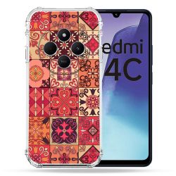 Coque Renforcée Pour Xiaomi Redmi 14C 4G Texture Carreau Ciment Rouge