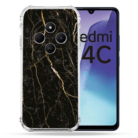 Coque Renforcée Pour Xiaomi Redmi 14C 4G Texture Marbre Noir
