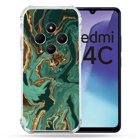 Coque Renforcée Pour Xiaomi Redmi 14C 4G Texture Marbre Vert