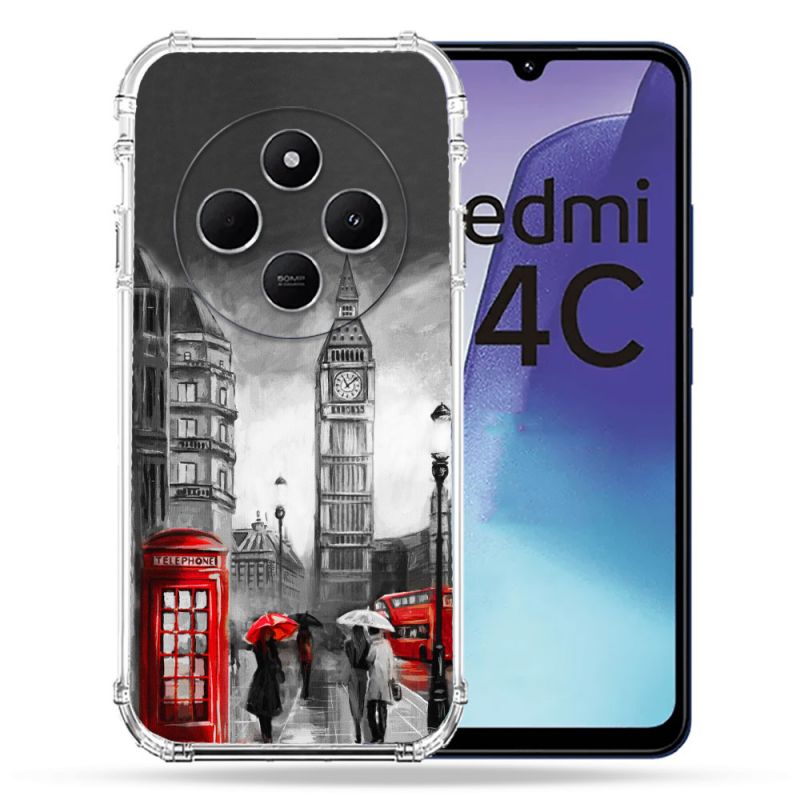 Coque Renforcée Pour Xiaomi Redmi 14C 4G Voyage Angleterre Londres Vintage