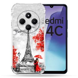 Coque Renforcée Pour Xiaomi Redmi 14C 4G Voyage France Paris Rouge