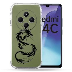 Coque Transparente Pour Xiaomi Redmi 14C 4G Dragon Noir