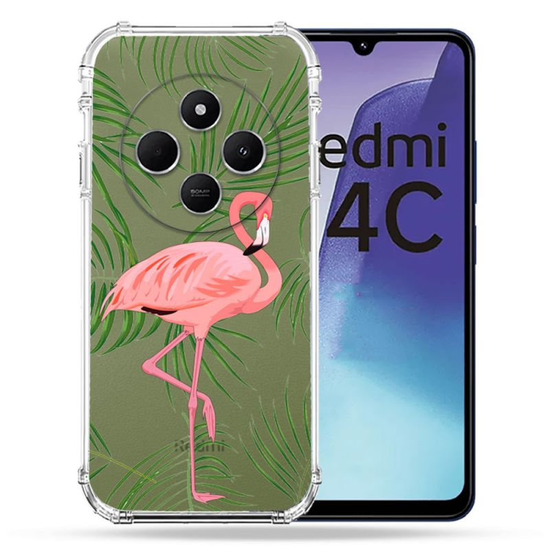 Coque Transparente Pour Xiaomi Redmi 14C 4G Flamant Rose