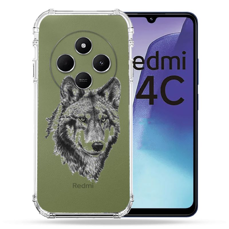 Coque Transparente Pour Xiaomi Redmi 14C 4G Loup