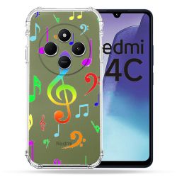 Coque Transparente Pour Xiaomi Redmi 14C 4G Note Musique Colore