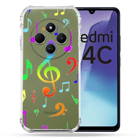 Coque Transparente Pour Xiaomi Redmi 14C 4G Note Musique Colore