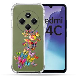 Coque Transparente Pour Xiaomi Redmi 14C 4G Papillon Multicolore