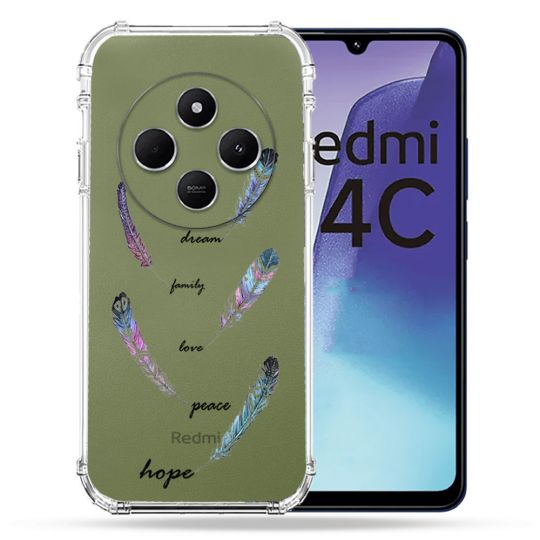 Coque Transparente Pour Xiaomi Redmi 14C 4G Plume Couleur