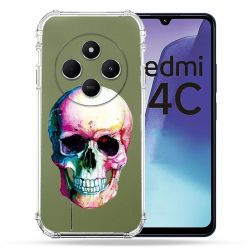 Coque Transparente Pour Xiaomi Redmi 14C 4G Skull Head Crane Colore