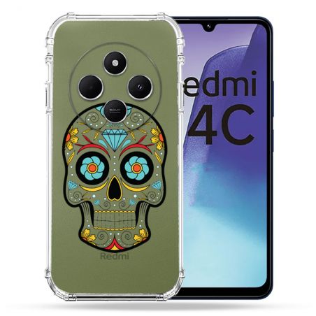 Coque Transparente Pour Xiaomi Redmi 14C 4G Tete Mort Color