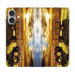 Housse Cuir Portefeuille Pour Samsung Galaxy A06 Agriculture Tracteur Color