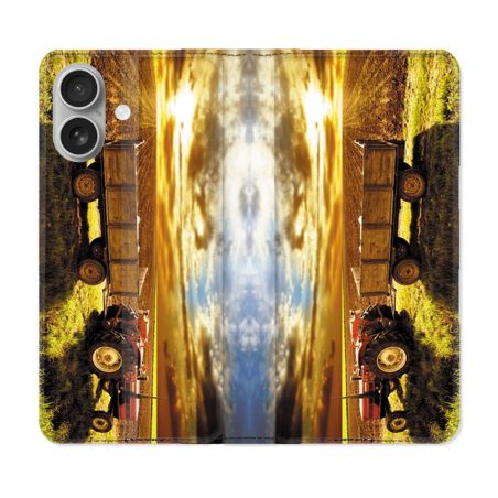 Housse Cuir Portefeuille Pour Samsung Galaxy A06 Agriculture Tracteur Color