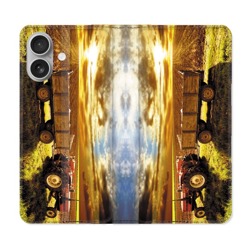 Housse Cuir Portefeuille Pour Samsung Galaxy A06 Agriculture Tracteur Color