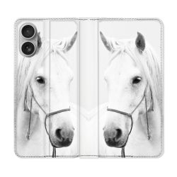 Housse Cuir Portefeuille Pour Samsung Galaxy A06 Animal Cheval Cristal