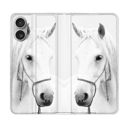 Housse Cuir Portefeuille Pour Samsung Galaxy A06 Animal Cheval Cristal