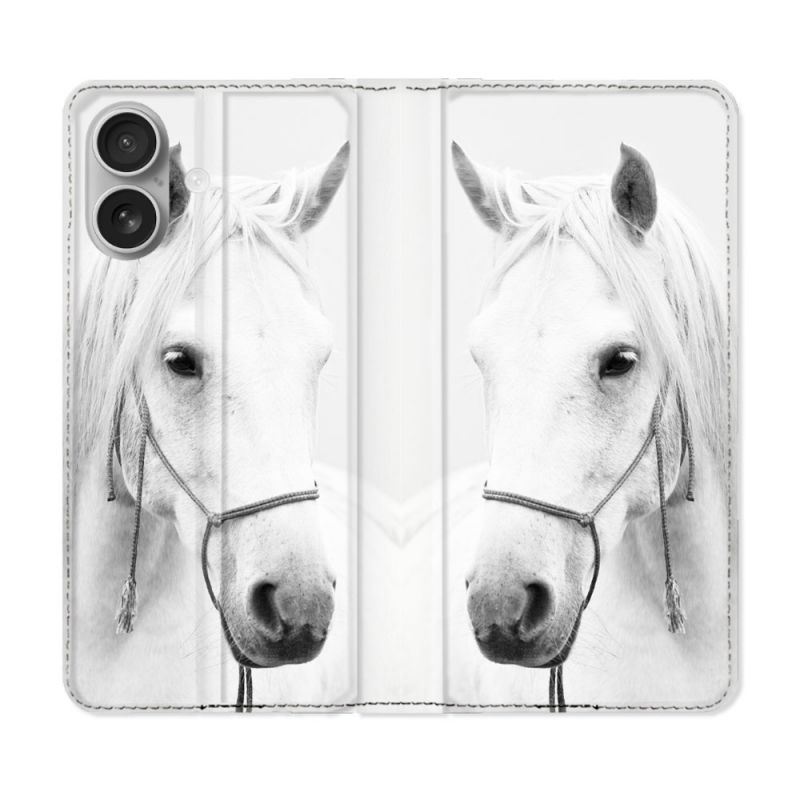 Housse Cuir Portefeuille Pour Samsung Galaxy A06 Animal Cheval Cristal