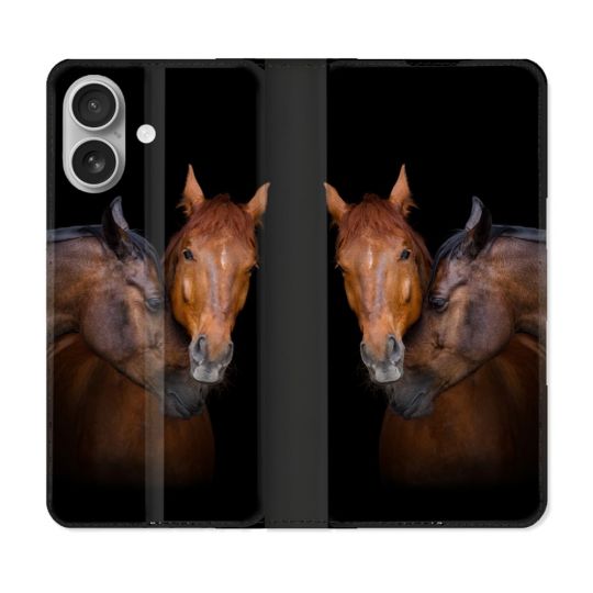 Housse Cuir Portefeuille Pour Samsung Galaxy A06 Animal Cheval Marron
