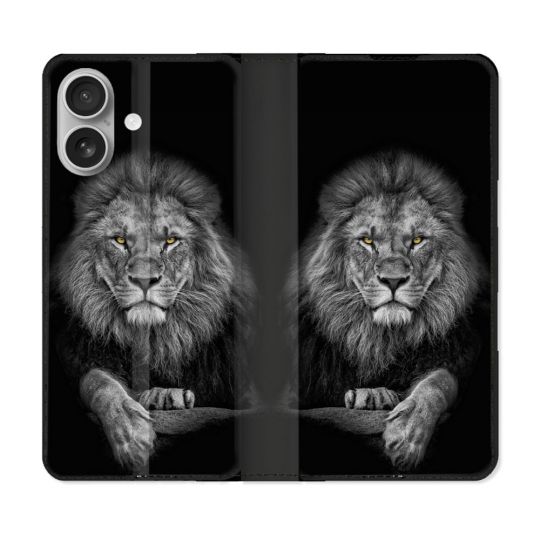Housse Cuir Portefeuille Pour Samsung Galaxy A06 Animal Lion Majestueux