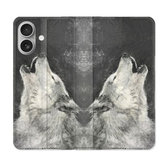 Housse Cuir Portefeuille Pour Samsung Galaxy A06 Animal Loup Hurlement