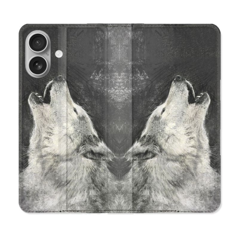 Housse Cuir Portefeuille Pour Samsung Galaxy A06 Animal Loup Hurlement