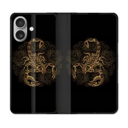 Housse Cuir Portefeuille Pour Samsung Galaxy A06 Animal Scorpion Fresque