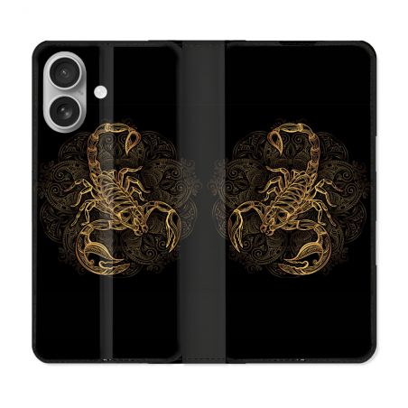 Housse Cuir Portefeuille Pour Samsung Galaxy A06 Animal Scorpion Fresque