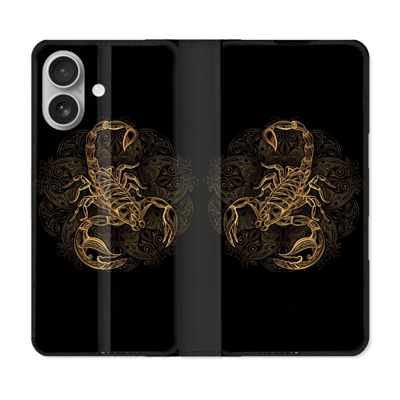 Housse Cuir Portefeuille Pour Samsung Galaxy A06 Animal Scorpion Fresque