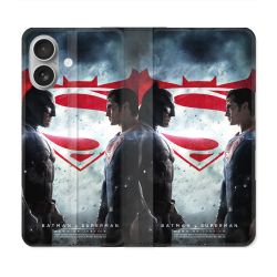 Housse Cuir Portefeuille Pour Samsung Galaxy A06 Batman VS Superman