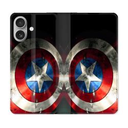 Housse Cuir Portefeuille Pour Samsung Galaxy A06 Captain America Bouclier