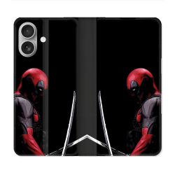Housse Cuir Portefeuille Pour Samsung Galaxy A06 Deadpool Epee