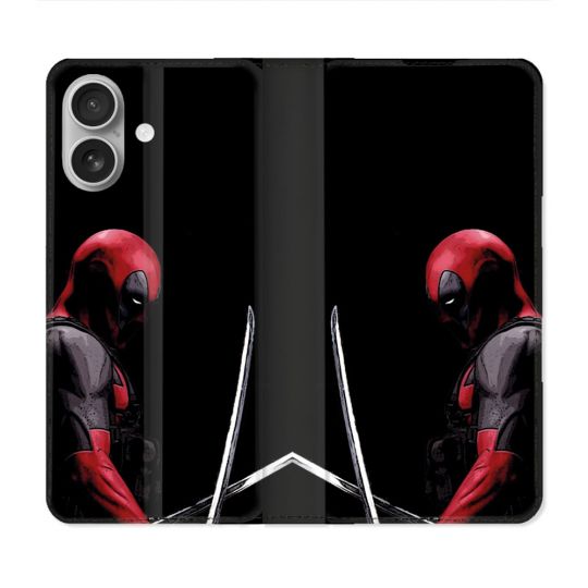 Housse Cuir Portefeuille Pour Samsung Galaxy A06 Deadpool Epee