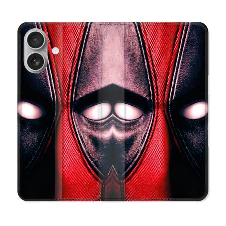 Housse Cuir Portefeuille Pour Samsung Galaxy A06 Deadpool Yeux