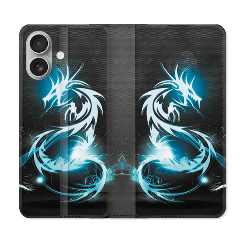 Housse Cuir Portefeuille Pour Samsung Galaxy A06 Fantastique Dragon Bleu